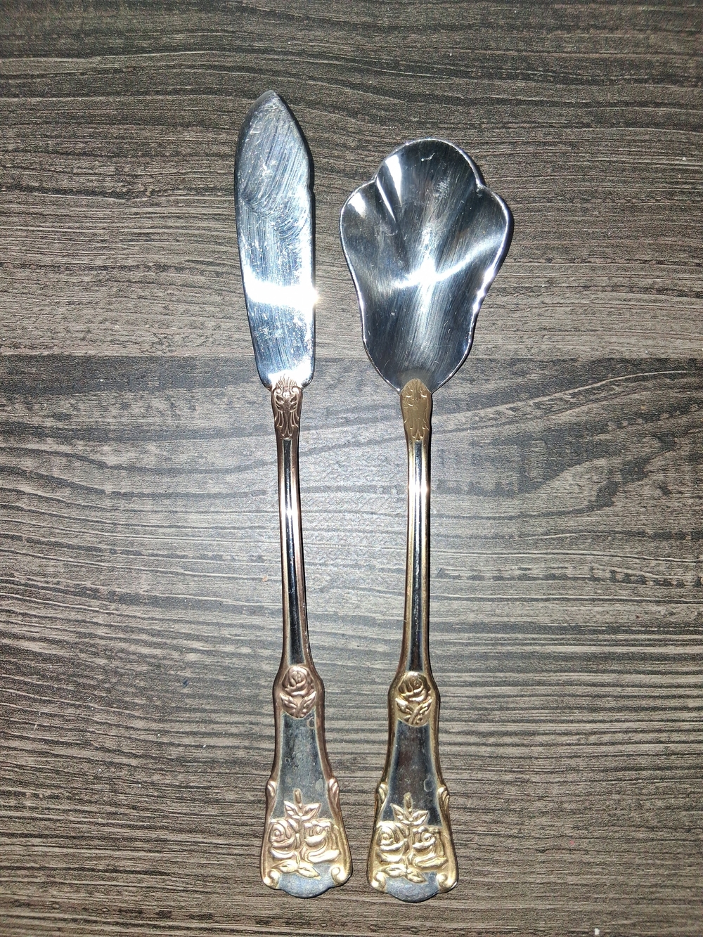 Royal Albert Old Country Roses Flatware Sugar Spoon & Master Butter Knife Set